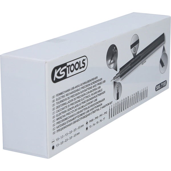 Verpackung eines KS Tools Feinmechanik USB Akku Schraubendrehers
