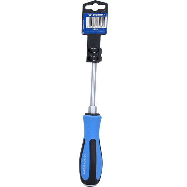 BRILLIANT TOOLS Schraubendreher Kreuzschlitz mit Schlagkappe PH3 x 150 mm - BT031047