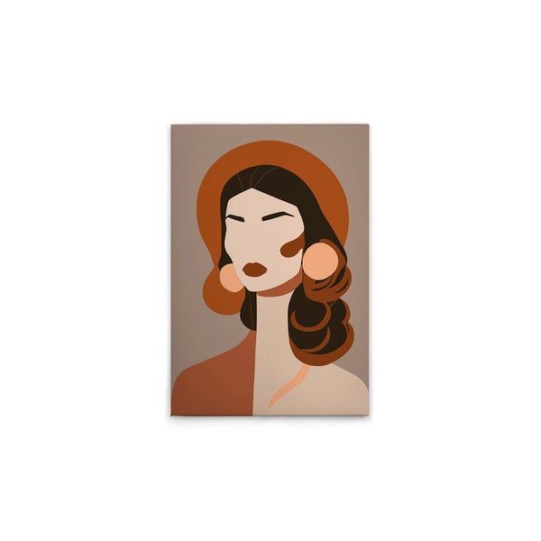 Abstrakte Darstellung einer Frau mit Hut auf Leinwand