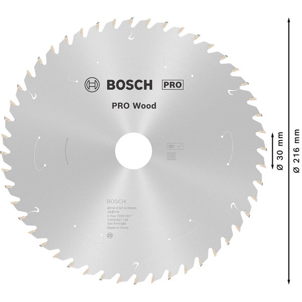 Bosch Pro Wood Kreissägeblatt, Durchmesser 216 mm