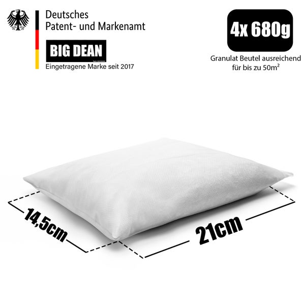 BigDean 4 Stück Nachfüllpack Luftentfeuchter 680g – Raumentfeuchter Nachfüll-Beutel Granulat – für alle Entfeuchter geeignet – universeller Ersatzbeutel ohne Strom