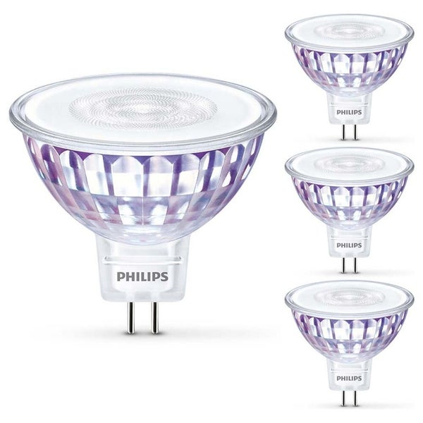 Philips LED WarmGlow Lampe ersetzt 35W, GU5,3 Reflktor MR16, warmweiß, 345 Lumen, dimmbar, 4er Pack