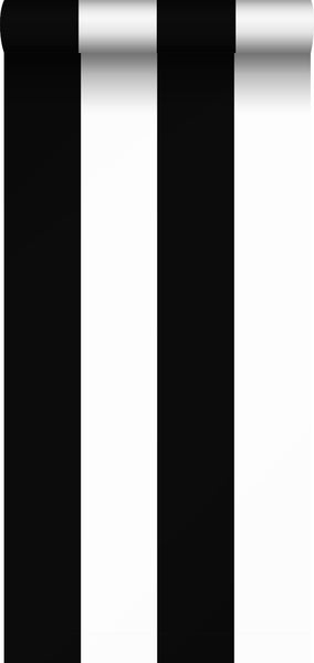 Sanders und Sanders Tapete breite Streifen Schwarz und Weiß - 53 cm x 10.05 m - 935221