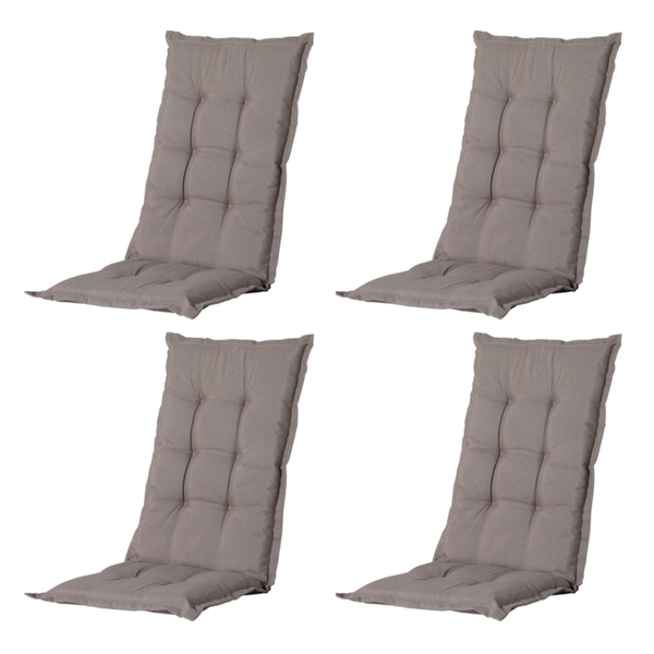 Hochlehnerauflage Panama taupe - Ca. 123x50 cm - 4er-Set