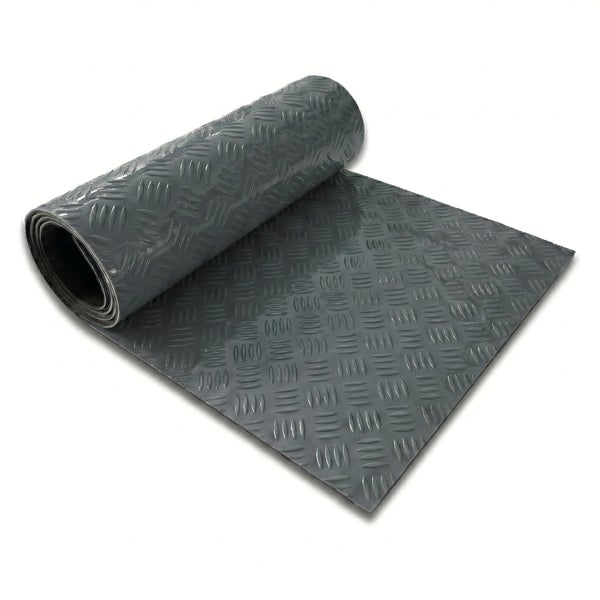 Graue Tränenblechmatte teilweise aufgerollt