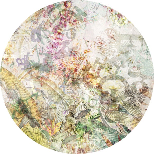 Sanders und Sanders selbstklebende runde Tapete Blätter Multicolor - Ø 125 cm - 611796