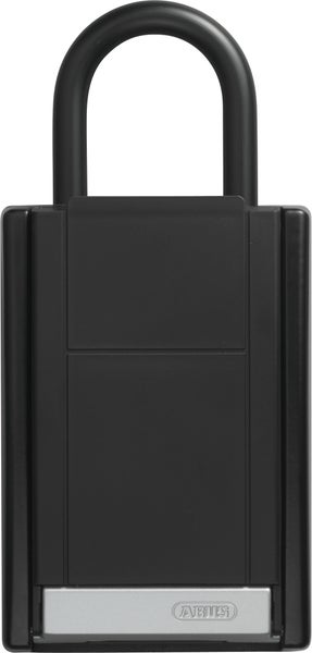 Schwarzer ABUS Schlüsseltresor Key Garage mit Bügel für Schlüssel und Karten.