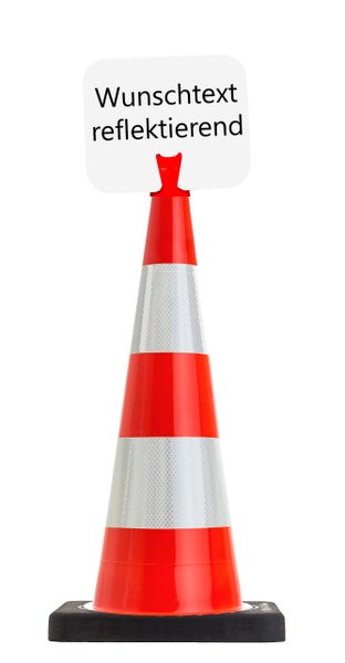 Leitkegel XXL- große Pylone 90cm Orange inkl. Einsteckschild und Text