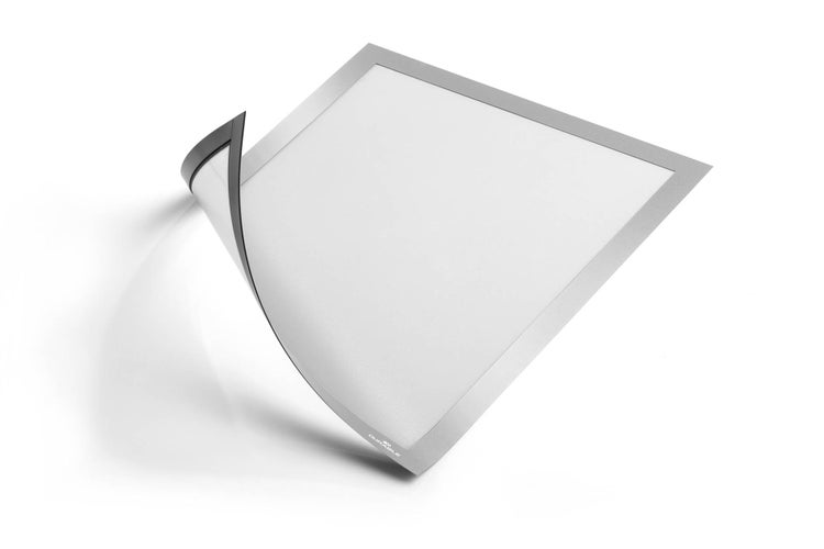 Durable 486923 Info-Rahmen, 10 Stück, Duraframe Magnetic (A4, Magnetrahmen für metallische Oberflächen), silber