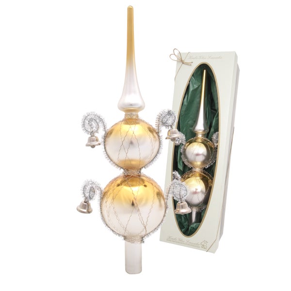 Christbaumspitze mit Kugeln, Glocken und Verpackung