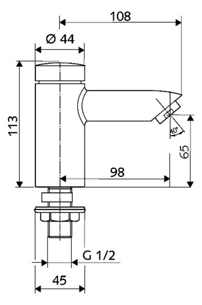 SCHELL Standventil PETIT SC, HD-K - Hochdruck Kaltwasser / vorgemischtes Wasser, Selbstschluss, DN 15 G 1/2 AG, Chrom, 021220699