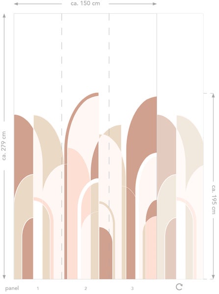 Fototapete mit abstraktem, geometrischem Muster aus Bögen