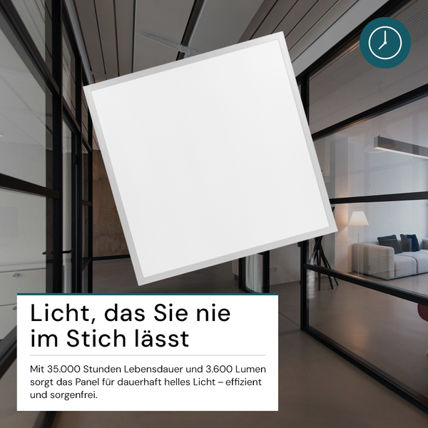 Aufnahme eines LED Panels in einem Bürogebäude