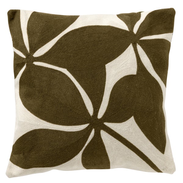 Elija Kissenbezug - Mit Blumenmuster 45x45 cm, Weiß