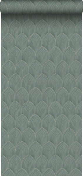Borastapeter Tapete Art Decó Muster Grün - 53 cm x 10.05 m - 660283