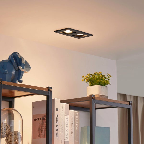 Lindby Thorid (Modern) in Schwarz aus Metall (2 flammig, GU10) Wohnzimmerleuchte