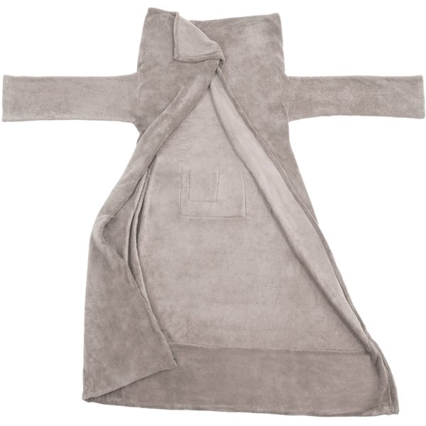 2er Set Kuscheldecke mit Ärmeln tectake  inklusive Tasche auf der Vorderseite 170 x 200 cm grau