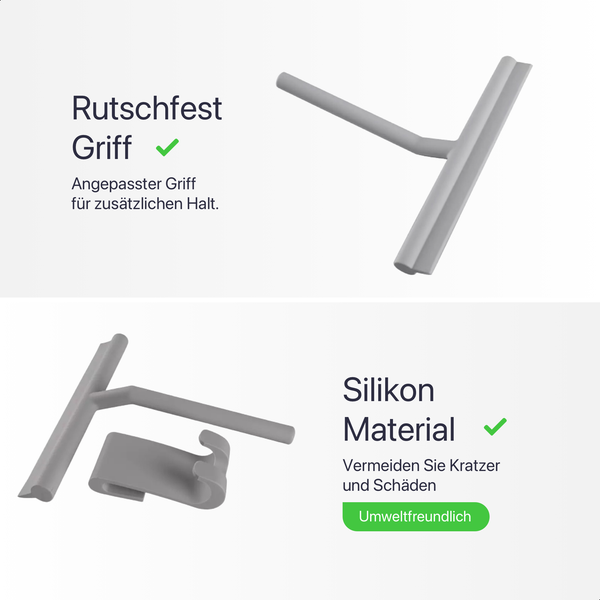 Duschabzieher Silikon Grau mit Aufhängesystem 21 cm x 16 cm
