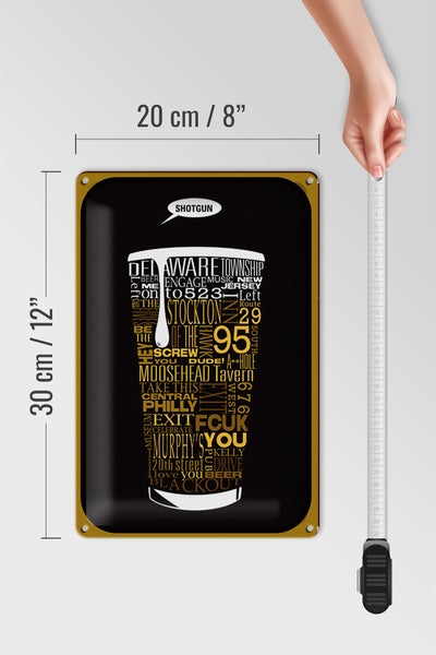 Blechschild Spruch 20x30cm Shotgun Dosenstechen Bier