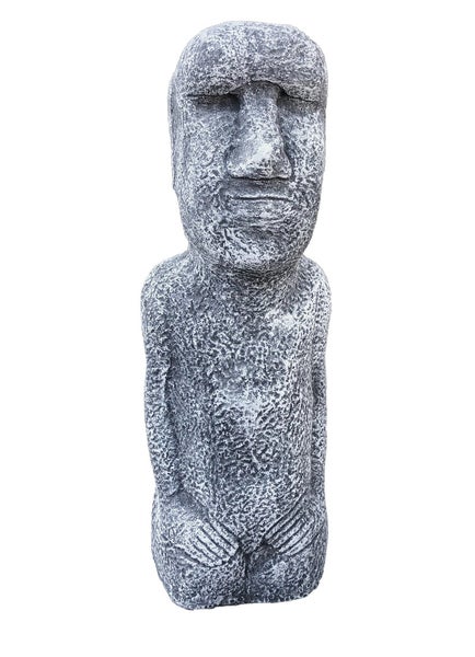 Gartenfigur Moai Statue aus Steinguss für den Außenbereich