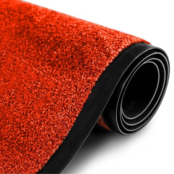 FLOORDIREKT Fußmatte Rhine - Unicolor - Schmutzfangmatte für Innen & Außenbereiche - Rot - 60 x 90 cm