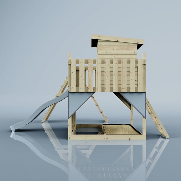 OutdoorToys Spielturm Freja aus Holz in Blau Kinderschaukel
