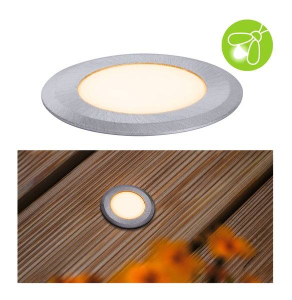 LED Bodeneinbauleuchte Goldlicht insektenfreundlich IP67 rund 50mm 2200K 2,2W 60lm 230V Alu Kunststoff, Metall