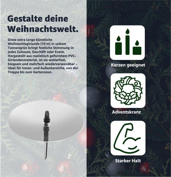 Produktmerkmale: Kerzen geeignet, Adventskranz, starker Halt