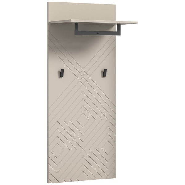 Notes Wandgarderobe 2 Haken 1 Regal matt beige. 60 X 35 X 140 cm