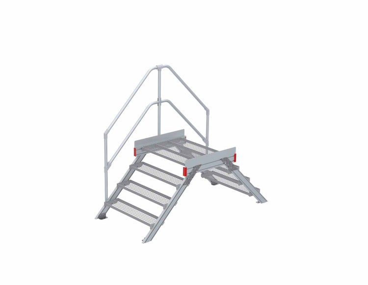 Aluminium Treppe mit Geländer für den Industrie- und Gewerbebereich