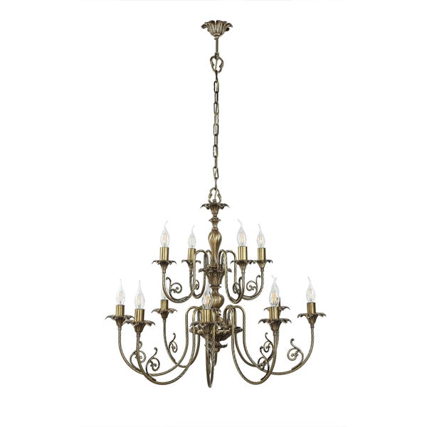 Kronleuchter mit zwölf Leuchten und Kettenaufhängung