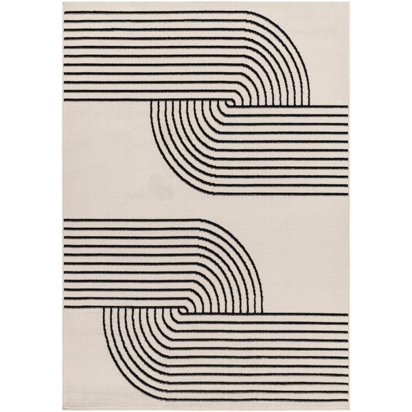 Moderner Skandinavischer Teppich Weiß/Schwarz 130x170 cm CONSTANCE