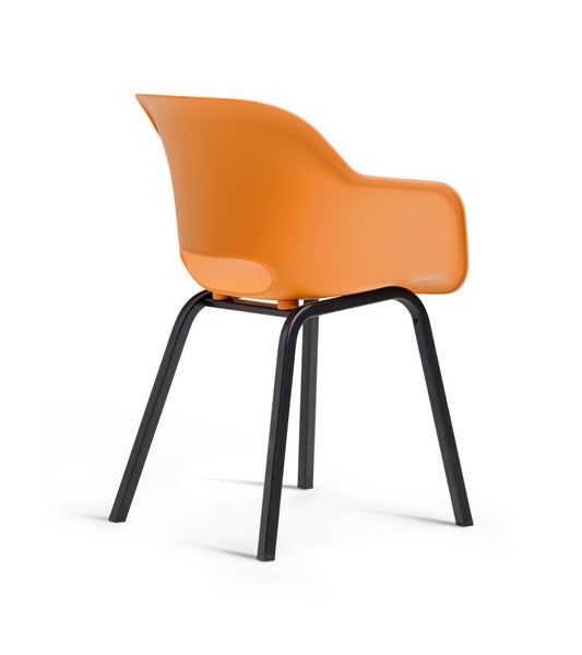 Keter Noa Gartenstuhl - 2 Stück - 55x56,5x80cm - Metallgestell - Orange - Recycling-Kunststoff