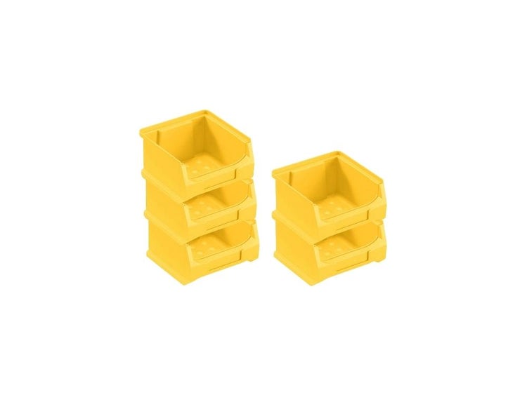 PROREGAL SparSet 5x Gelbe Sichtlagerbox 1.0 HxBxT 6 x 10 x 10 cm 0,4 Liter Sichtlagerbehälter