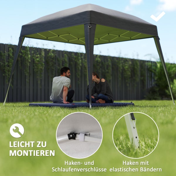 Outsunny Ersatzdach für Pavillon 3x3 m, Wasserabweisend stabil Winterfest Pavillondach für Faltpavillon Sturmfest Partyzelt Ersatzbezug Abdeckung mit Einzeldach Baldachin für Gartenpavillon Dunkelgrau