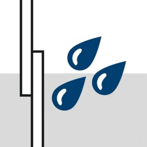 Symbol für Feuchtigkeitsschutz bei Paneelen.