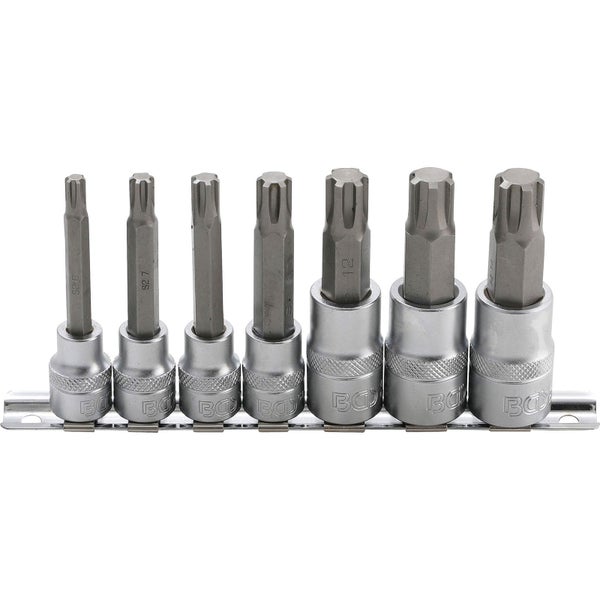 BGS Bit-Einsatz-Satz Antrieb Innenvierkant 10 mm (3/8) / 12,5 mm (1/2) Keil-Profil (für RIBE) M6 - M14 7tlg. - 5185