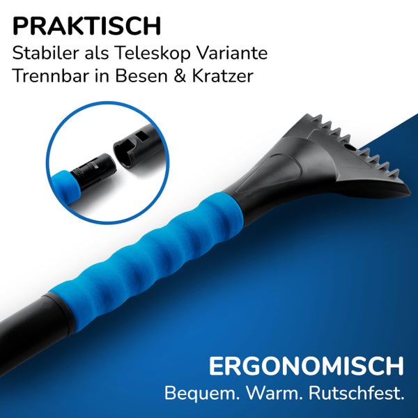Für Vollansicht hier klicken Lyvanas Eiskratzer Auto mit Besen TESTSIEGER 2025* - Ergonomischer Profi Schneebesen Auto schnell & stark - Langlebiger & schonender Scheibenkratzer Auto lang & vielseitig - stabiler Schnee Auto Besen