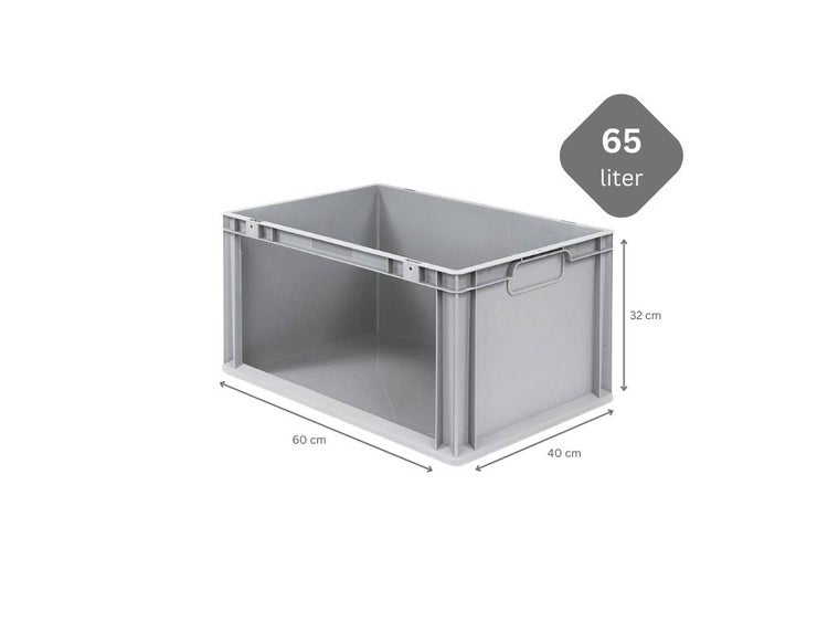 PROREGAL Eurobox NextGen Store HxBxT 32 x 40 x 60 cm 65 Liter Seite Offen Eurobehälter Transportbox
