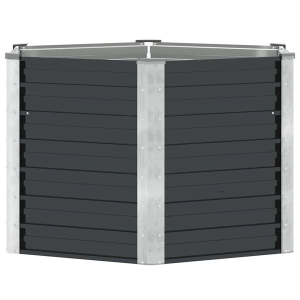Eckhochbeet aus Kunststoff mit verzinkten Metallecken für den Gartenbereich