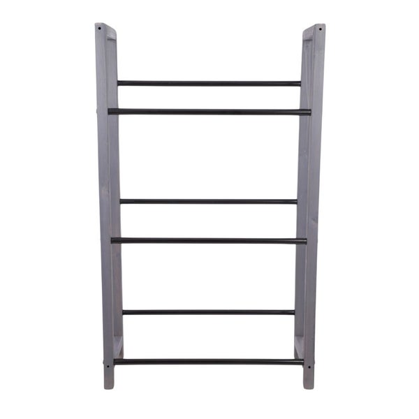 PROREGAL Getränkekistenregal HUNSRÜCK HxBxT 138x82x32cm 6 Kisten auf 3 Ebenen Massives Kiefernholz Grau geölt