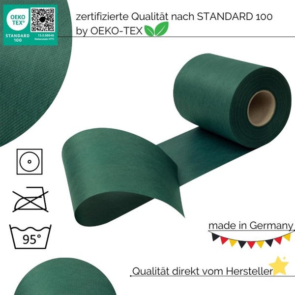 Sensalux Kombi-Set 1 Tischdeckenrolle 1m x 25m weiß + Tischläufer 15cm grün