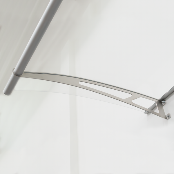 Vordach erweiterbar Vordachsystem Edelstahl Acrylglas Überdachung Türdach -  Basismodul. klar