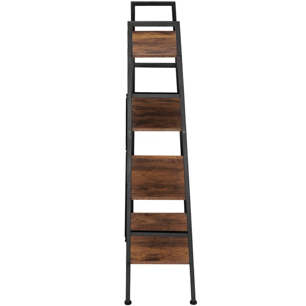 Leiterregal tectake Newcastle inklusive Kippschutz, 57,5 x 35,5 x 139 cm Industrial Style Industrial Holz dunkel, rustikal