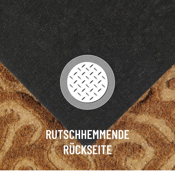 Rutschhemmende Rückseite einer Fußmatte.