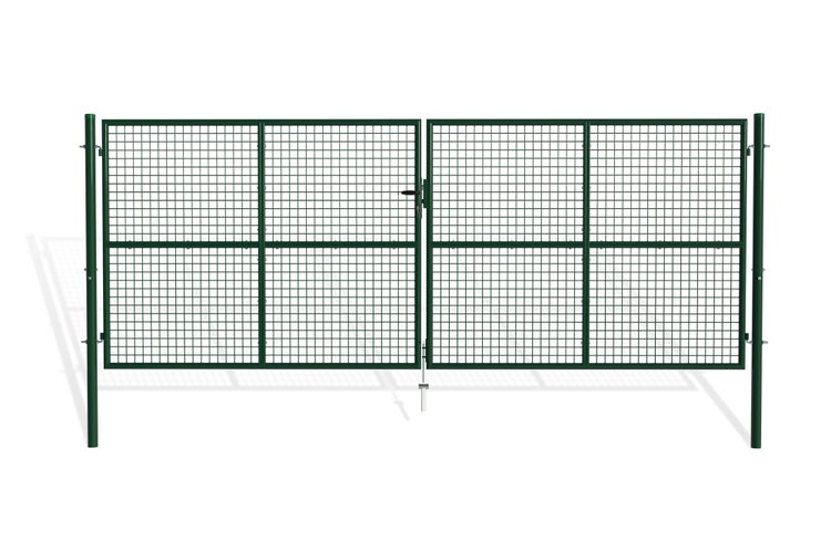 Doppelflügeltor für Stabmattenzaun 4m OLGA 400B150 Moosgrün