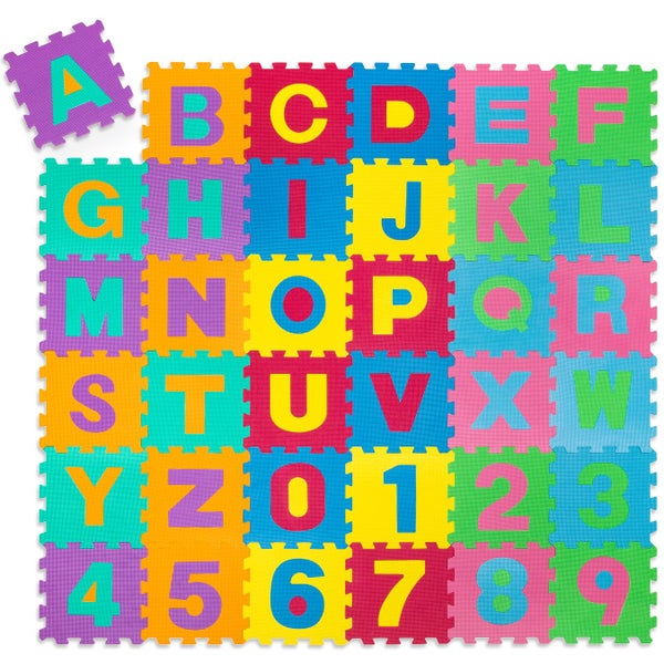 Alphabet Puzzlematte mit Buchstaben und Zahlen
