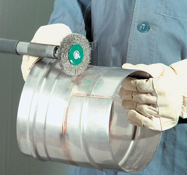 Schaft-Rundbürste Edelstahl gew. 70x0,2mm Lessmann