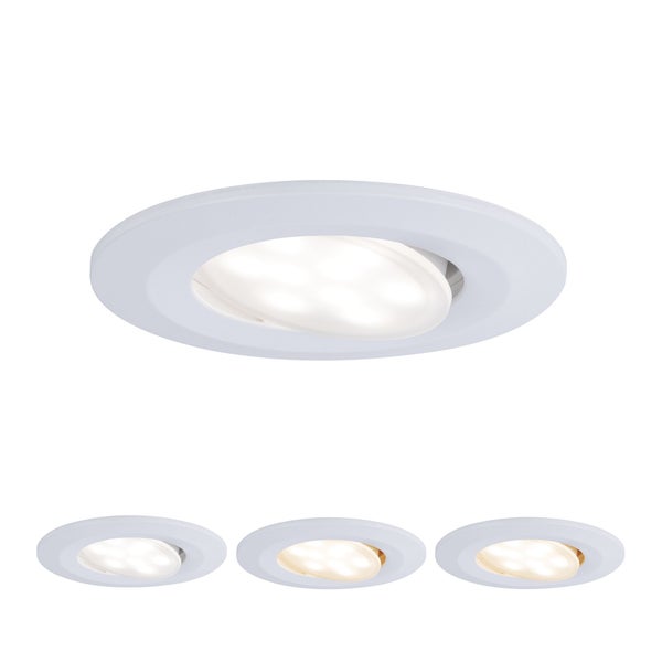 LED Einbauleuchte Calla schwenkbar IP65 rund 90mm 30° 5W 400lm 230V White Switch Weiß matt