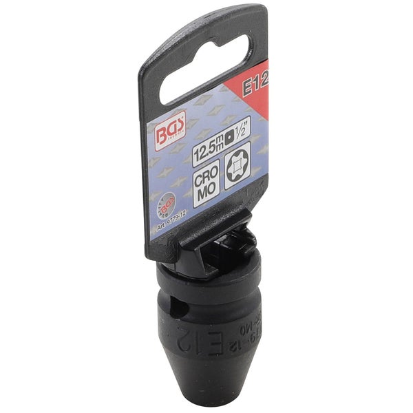 BGS technic Steckschlüssel Einsatz E12, 12,5 Millimeter, 1/2 Zoll